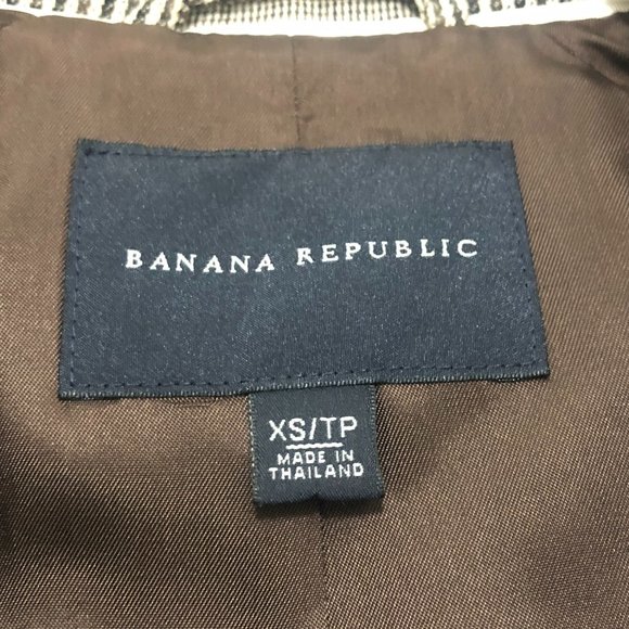 Banana Republic Plaid Pea Coat - Size XS - Picture 5 of 9